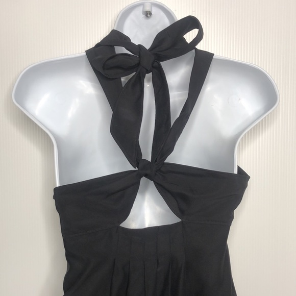 Cynthia Cynthia Steffe Black Tie Neck Silk Cocktail Dress Size 6 - Picture 10 of 15